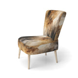 Brown and Cream Abstract Fluidity - Modern Arm Chair