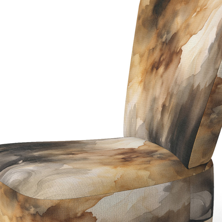 Brown and Cream Abstract Fluidity - Modern Arm Chair