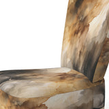 Brown and Cream Abstract Fluidity - Modern Arm Chair