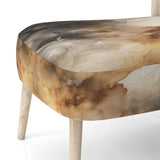 Brown and Cream Abstract Fluidity - Modern Arm Chair