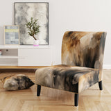 Brown and Cream Abstract Fluidity - Modern Arm Chair