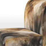 Brown and Cream Abstract Fluidity - Modern Arm Chair