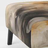 Brown and Cream Abstract Fluidity - Modern Arm Chair
