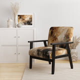 Brown and Cream Abstract Fluidity - Modern Arm Chair
