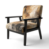 Brown and Cream Abstract Fluidity - Modern Arm Chair