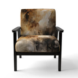 Brown and Cream Abstract Fluidity - Modern Arm Chair