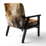 Brown and Cream Abstract Fluidity - Modern Arm Chair