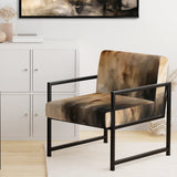 Brown and Cream Abstract Fluidity - Modern Arm Chair