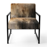 Brown and Cream Abstract Fluidity - Modern Arm Chair