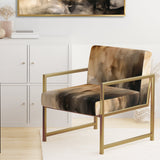 Brown and Cream Abstract Fluidity - Modern Arm Chair