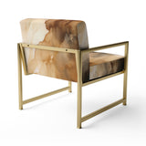 Brown and Cream Abstract Fluidity - Modern Arm Chair