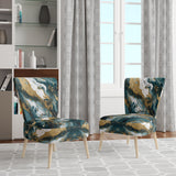 Blue and Gold Serene Cascade - Modern Arm Chair
