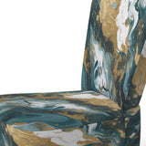 Blue and Gold Serene Cascade - Modern Arm Chair