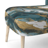 Blue and Gold Serene Cascade - Modern Arm Chair