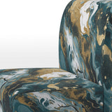 Blue and Gold Serene Cascade - Modern Arm Chair