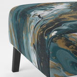Blue and Gold Serene Cascade - Modern Arm Chair