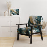 Blue and Gold Serene Cascade - Modern Arm Chair