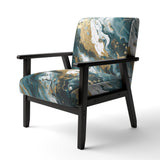 Blue and Gold Serene Cascade - Modern Arm Chair