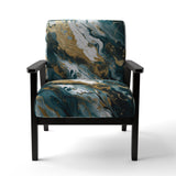 Blue and Gold Serene Cascade - Modern Arm Chair