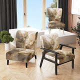 White and Gold Aqua Symphony - Upholstered Modern Accent Chairs