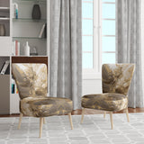 White and Gold Aqua Symphony - Upholstered Modern Accent Chairs