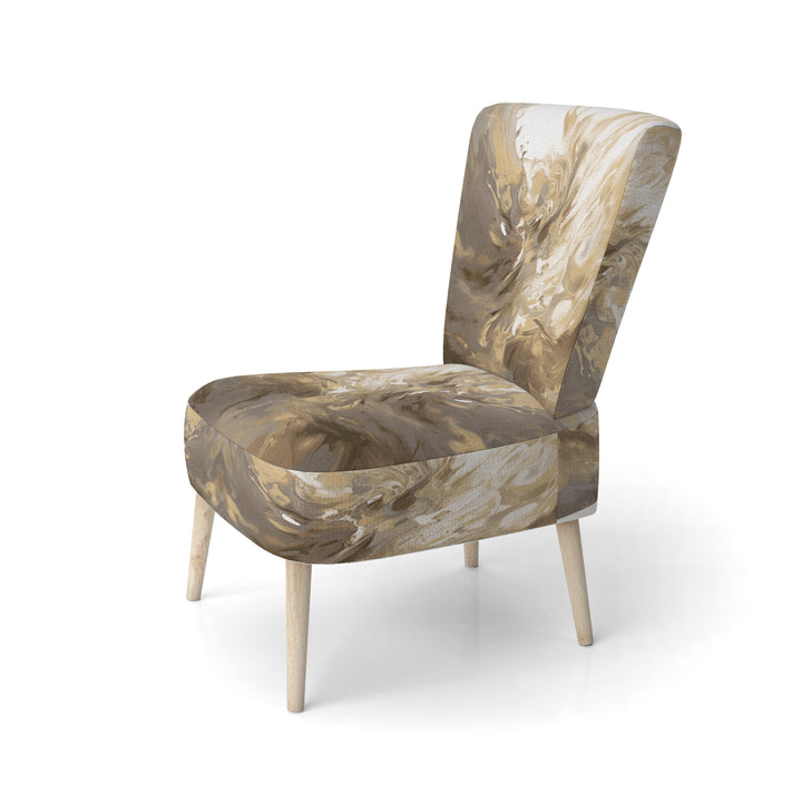 White and Gold Aqua Symphony - Upholstered Modern Accent Chairs