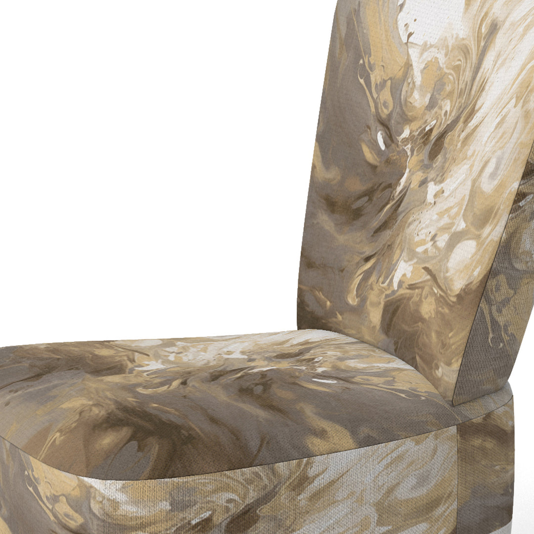 White and Gold Aqua Symphony - Upholstered Modern Accent Chairs