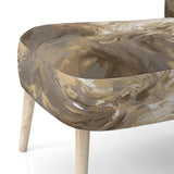 White and Gold Aqua Symphony - Upholstered Modern Accent Chairs