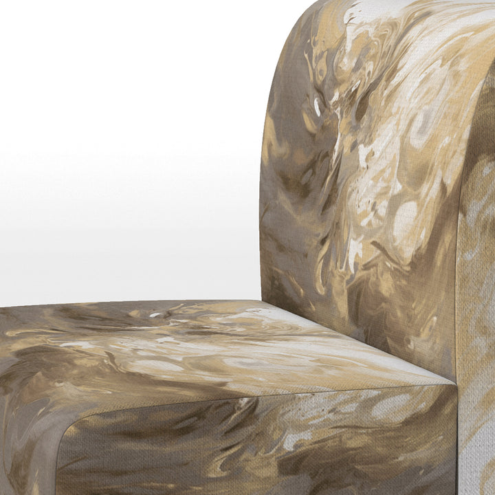White and Gold Aqua Symphony - Upholstered Modern Accent Chairs