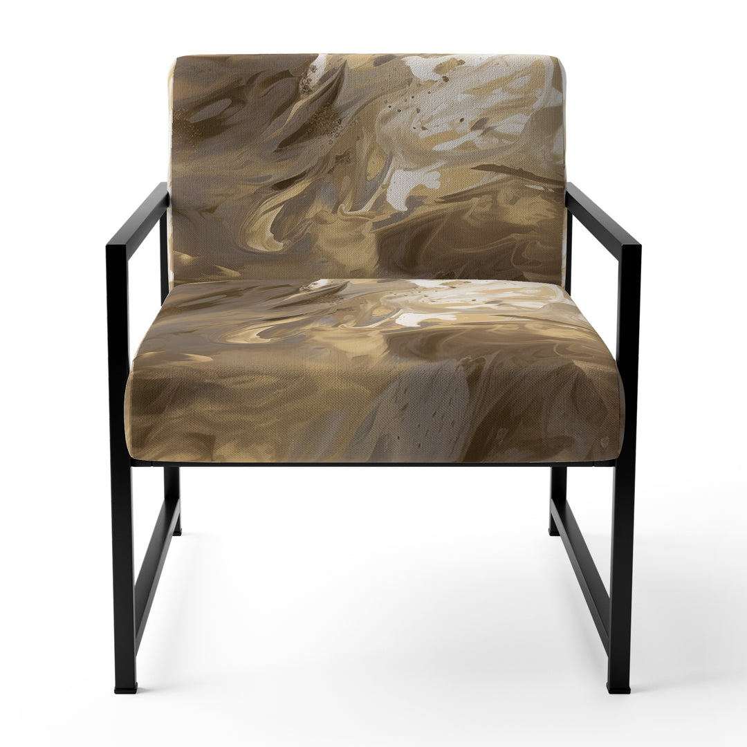 White and Gold Aqua Symphony - Upholstered Modern Accent Chairs