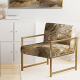 White and Gold Aqua Symphony - Upholstered Modern Accent Chairs