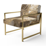 White and Gold Aqua Symphony - Upholstered Modern Accent Chairs