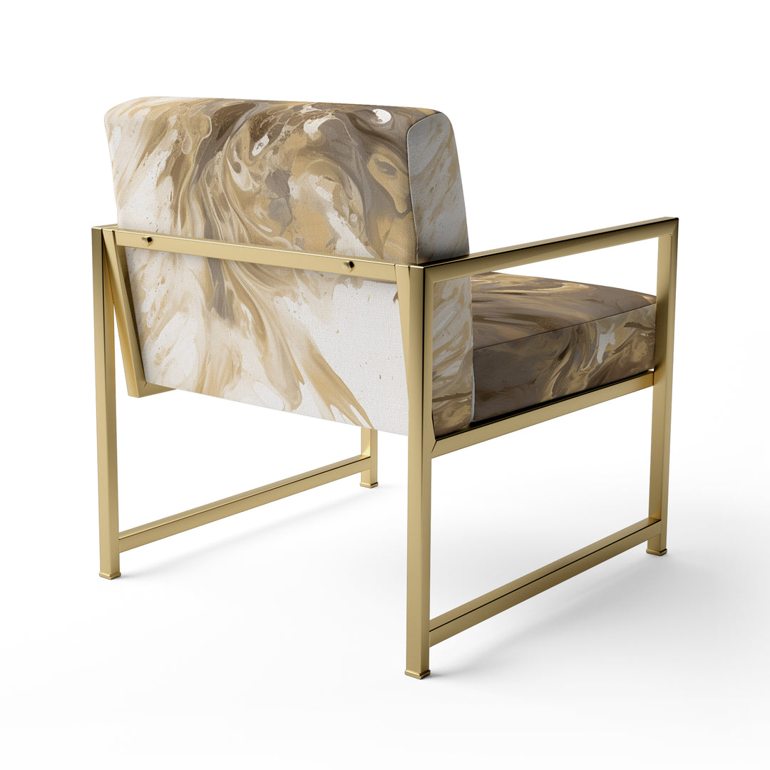 White and Gold Aqua Symphony - Upholstered Modern Accent Chairs