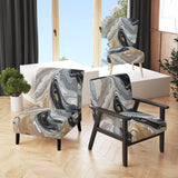 Grey Black Aqua Symphony - Modern Arm Chair