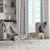 Grey Black Aqua Symphony - Modern Arm Chair
