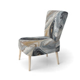Grey Black Aqua Symphony - Modern Arm Chair