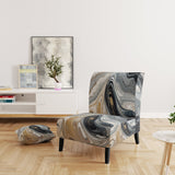 Grey Black Aqua Symphony - Modern Arm Chair