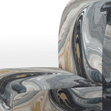 Grey Black Aqua Symphony - Modern Arm Chair