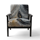 Grey Black Aqua Symphony - Modern Arm Chair