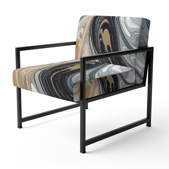 Grey Black Aqua Symphony - Modern Arm Chair