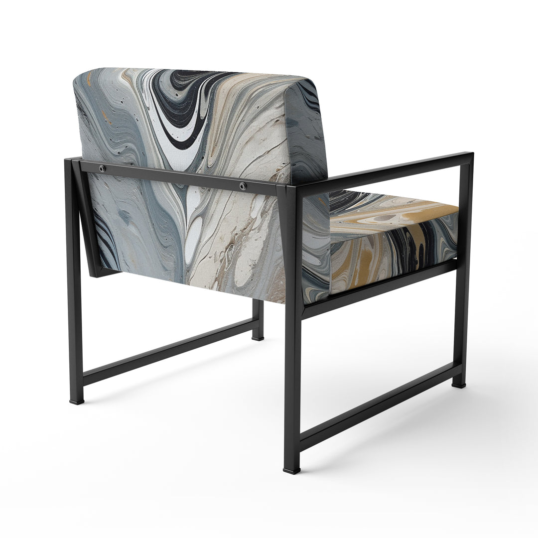 Grey Black Aqua Symphony - Modern Arm Chair