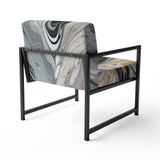 Grey Black Aqua Symphony - Modern Arm Chair