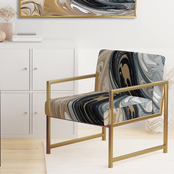 Grey Black Aqua Symphony - Modern Arm Chair