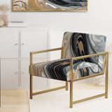 Grey Black Aqua Symphony - Modern Arm Chair