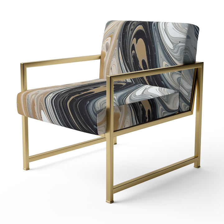 Grey Black Aqua Symphony - Modern Arm Chair