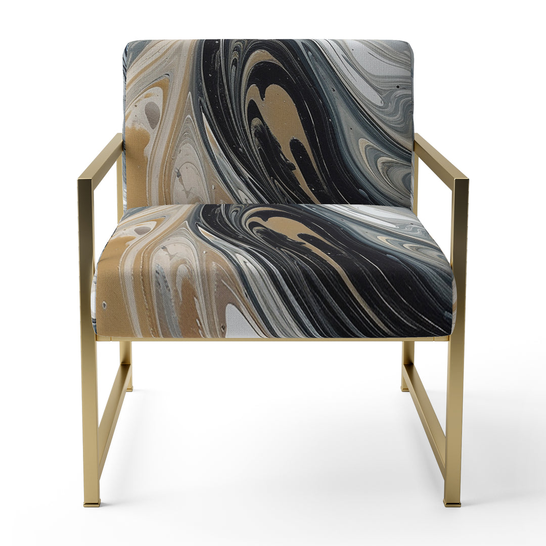 Grey Black Aqua Symphony - Modern Arm Chair