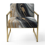 Grey Black Aqua Symphony - Modern Arm Chair