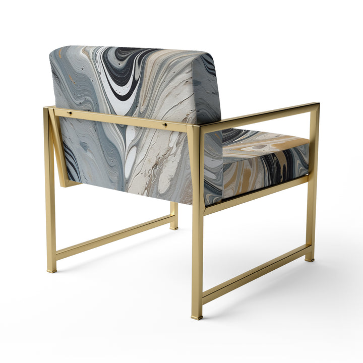 Grey Black Aqua Symphony - Modern Arm Chair
