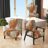 Orange Beige Aqua Symphony - Modern Accent Side Chair