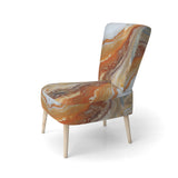 Orange Beige Aqua Symphony - Modern Accent Side Chair